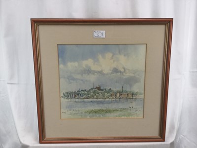 Lot 6 - Terry Jeffrey two watercolours - Stratford St Mary and Mistley, both signed, 24cm x 41cm and 26cm x 29cm, in glazed frames