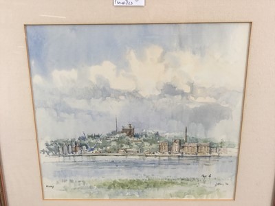 Lot 6 - Terry Jeffrey two watercolours - Stratford St Mary and Mistley, both signed, 24cm x 41cm and 26cm x 29cm, in glazed frames