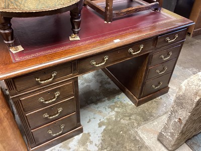 Lot 1231 - 1920s oak twin pedestal desk