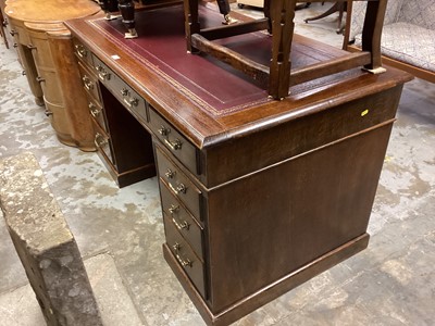 Lot 1231 - 1920s oak twin pedestal desk