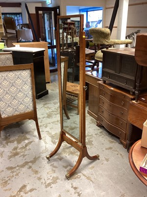 Lot 1234 - Georgian-style inlaid mahogany cheval mirror