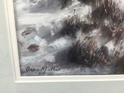 Lot 4 - Anne Mathie, three pastels - Winter Landscapes, The Colne, in glazed frames