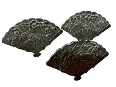 Lot 2629 - Hong-Kong circa 1900 silver .900 hallmarked fan shaped dining table markers