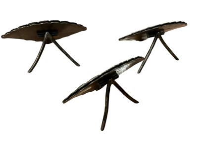 Lot 2629 - Hong-Kong circa 1900 silver .900 hallmarked fan shaped dining table markers