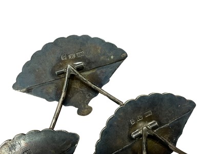 Lot 2629 - Hong-Kong circa 1900 silver .900 hallmarked fan shaped dining table markers