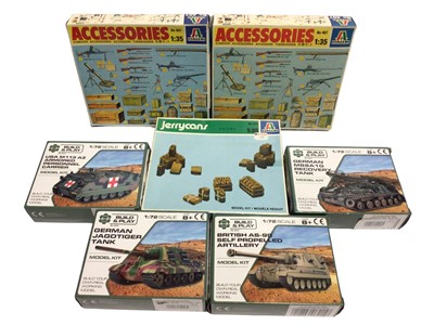 Lot 1992 - Tamiya Military Figurines WWII German & American plus Italeri Accessories and other model kits (qty)