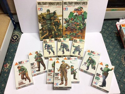 Lot 1992 - Tamiya Military Figurines WWII German & American plus Italeri Accessories and other model kits (qty)