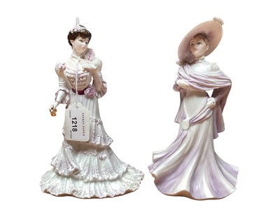 Lot 1218 - Five Coalport figures - Eugenie, The Ascot Lady, Jean, Dinner at Eight and Lorraine, together with a Royal Worcester figurine of the year 2001 - Lauren (6)