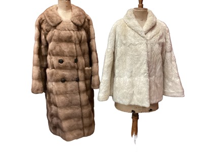 Lot 2122 - Cream mink jacket by Coles of Sheffield, white fur (probably ermine) capelet, 1970s Derry & Toms fitted mink coat and a red squirrel fur coat and mtching hat by Joseph Fox.  Plus a mink hats by De...