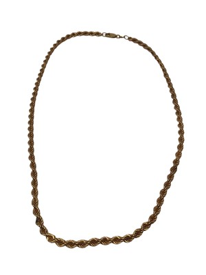 Lot 51 - 9ct gold rope twist necklace