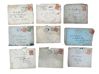 Lot 1433 - Postcards & stamps selection of Far Eastern including Customs of Hokkaido Tribe (x3) real photographic street scenes, Hong Kong, China, stamped envelopes, 1920s period forces letters and loose stam...