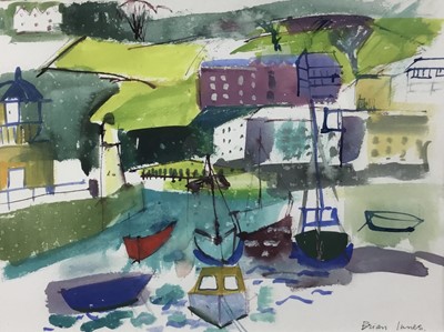 Lot 294 - Brian Innes (contemporary) mixed media, St Ives Harbour