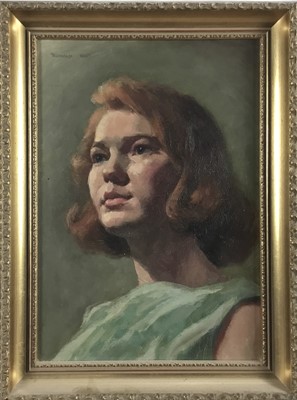 Lot 221 - Ronald Way, 20th century, group of signed oil on board portraits - three female heads