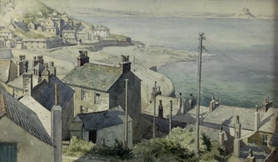 Lot 296 - Ronald Way, coastal watercolour and another landscape