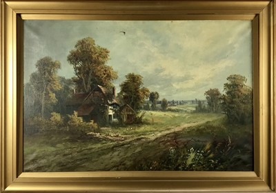 Lot 122 - Joel Owen pair of oil landscapes, Dorking, Surrey, both signed, 51cm x 76cm, framed