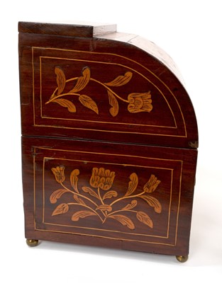 Lot 821 - Early 19th century Dutch marquetry decanter box, fitted
