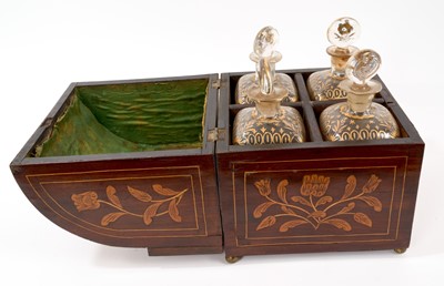 Lot 821 - Early 19th century Dutch marquetry decanter box, fitted