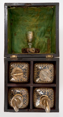 Lot 821 - Early 19th century Dutch marquetry decanter box, fitted