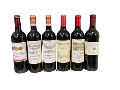 Lot 261 - Six bottles comprising: Chateau Corbin Grand Cru Classe Saint-Emilion 2008, Chateau La Louviere Pessac-Leognan 2009, Chateau Croizet-Bages Pauillac 2011