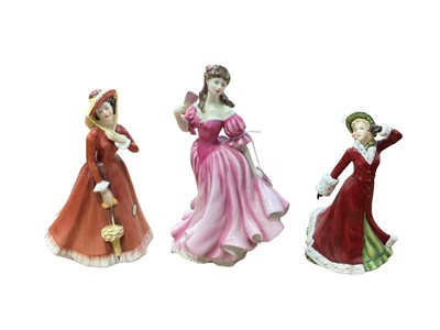 Lot 1231 - Nine Royal Doulton figures - Lauren HN3975, Julia HN2705, Winter Romance HN5435, Elaine HN3307, A Christmas Gift HN9947, Margaret HN2397, Tootles, Amanda HN2996 and Cherie HN2341