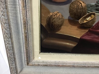 Lot 251 - Boros Gyula (Hungarian, b.1951) oil on panel, still life / vanitas, 58cm x 48cm, framed