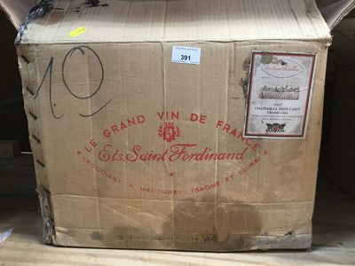 Lot 391 - Thirteen bottles, Chateau La Tour Capet Grand Cru 1967, in original card box