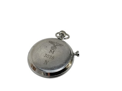 Lot 738 - Second World War Nazi German Kriegsmarine Hanhart Torpedo stopwatch/timer, rear of case engraved with eagle and Swastika above a letter M for Marine, also numbered 3038 N.