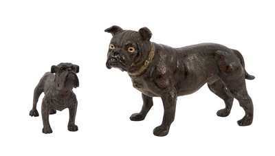 Lot 817 - Cold painted metal model of a bulldog and another model of a bulldog