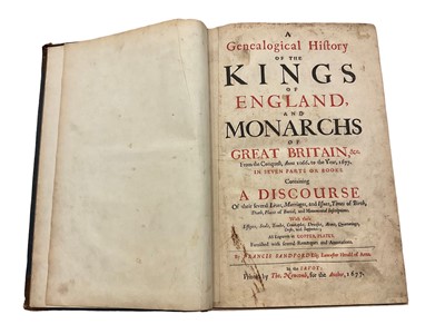 Lot 1599 - Francis Sandford - A Genealogical History of the Kings of England and Monarchs of Great Britain, 1677 first edition, later binding