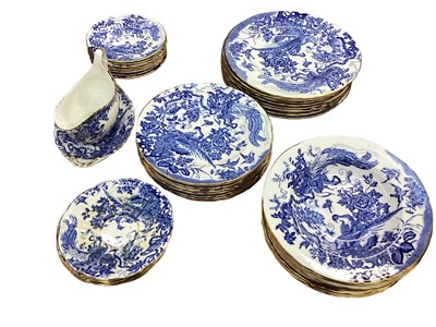 Lot 1241 - Royal Crown Derby blue and white part dinner service - 39 pieces