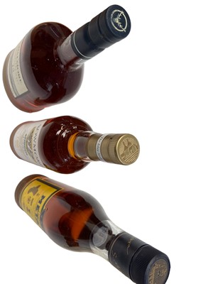 Lot 364 - Three bottles, Bowmore Legend, Islay Single Malt Whisky, 40%, 700ml, The Dalmore, 12 year old, 43%, 1 litre, together with a bottle of Metaxa, each boxed