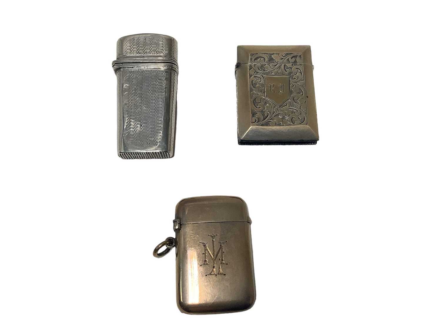 Lot 46 - Three Victorian silver Vesta cases