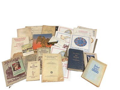 Lot 746 - Collection of Second World War Nazi German documents, pamphlets and related ephemera together with a Nazi Kreigsmarine cloth badge (one box)