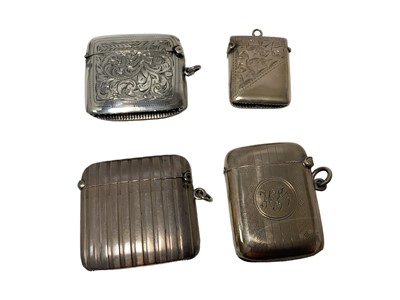 Lot 65 - Four Edwardian and later silver Vesta cases various (4)