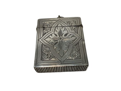 Lot 67 - Victorian silver Gothic design Vesta case ( Birmingham 1891) 44 x 37 x 11mm