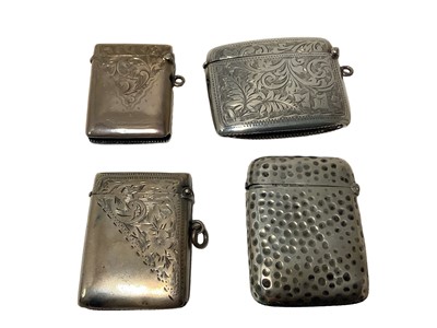 Lot 68 - Four Edwardian and later silver Vesta cases various (4)