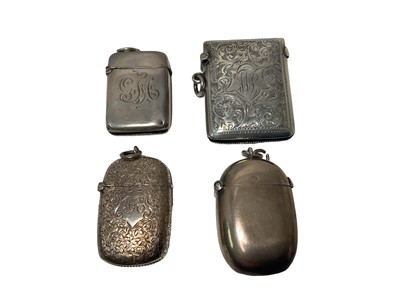 Lot 70 - Four Victorian and later silver Vesta cases various (4)