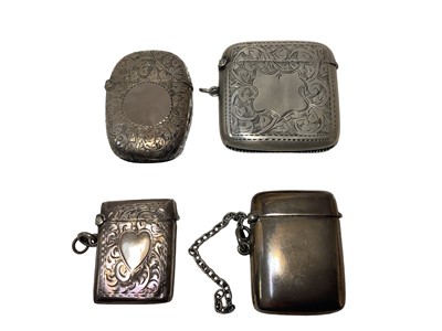 Lot 71 - Four Victorian and later silver Vesta cases various (4)