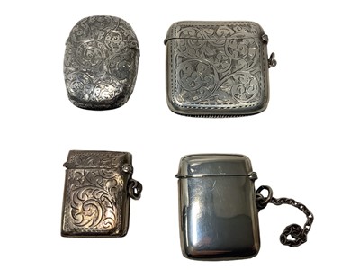 Lot 71 - Four Victorian and later silver Vesta cases various (4)
