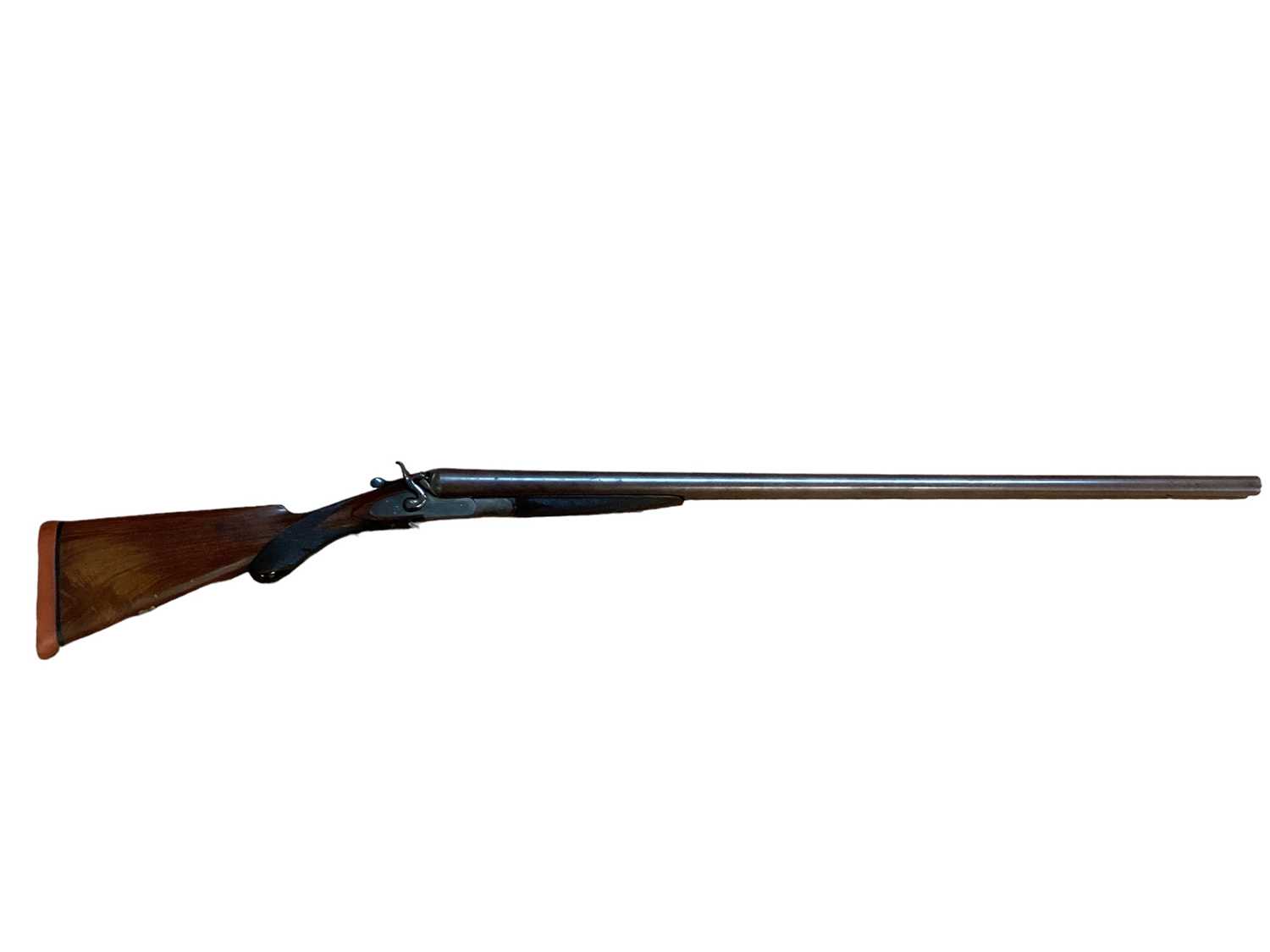 Lot 913 - Top lever opening 10 bore side-by-side non-ejector side lock hammer fowling shotgun by Lincoln Jeffries, with 36” Damascus barrels engraved to rib ‘Awarded Gold Medal, Melbourne 1889”, RH barrel “W...