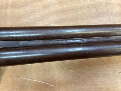 Lot 913 - Top lever opening 10 bore side-by-side non-ejector side lock hammer fowling shotgun by Lincoln Jeffries, with 36” Damascus barrels engraved to rib ‘Awarded Gold Medal, Melbourne 1889”, RH barrel “W...