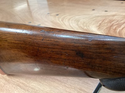 Lot 913 - Top lever opening 10 bore side-by-side non-ejector side lock hammer fowling shotgun by Lincoln Jeffries, with 36” Damascus barrels engraved to rib ‘Awarded Gold Medal, Melbourne 1889”, RH barrel “W...