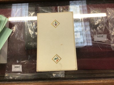 Lot 2565 - Single deck of 52 late 19th century playing cards with green backs, by Jacquemin Gringonneur, the Clubs, Diamonds and Heart pips all with flowers or birds, the Clubs with spear points, the court ca...