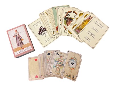 Lot 2559 - A set of facsimile Spanish “Baraja Neoclasica Madrid 1810” playing cards, published in 1977 by Heraclio Fournier in 1977, together with a facsimile French set “Epitre aux Dames“ fortune telling car...