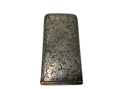 Lot 78 - Good quality Victorian Needham's Patent silver card case with floral scroll engraved decoration ( Birmingham 1900) 84 x 42mm
