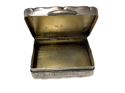 Lot 79 - Victorian silver Vesta case odcSnuff box form with striker to front ( Birmingham 1892) 51 x 38 mm