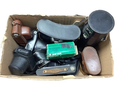 Lot 2357 - Group of cameras and accessories including Pentax and Zenit