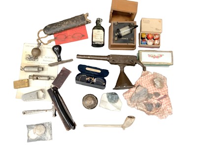 Lot 2453 - Sundry items, including pipes, whistles, a child's 'Jolliboy' toy, etc