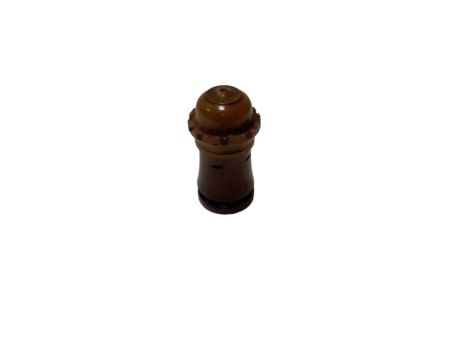 Lot 83 - Victorian novelty Chess piece Vesta case with turned wood and nut body and striking plate to base 50mm