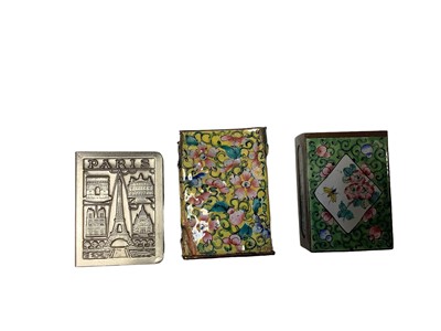 Lot 84 - Collection of Victorian and later Vesta boxes and match box holders including cloisonne, horn, novelty, Trench Art and advertising ( 40 plus)